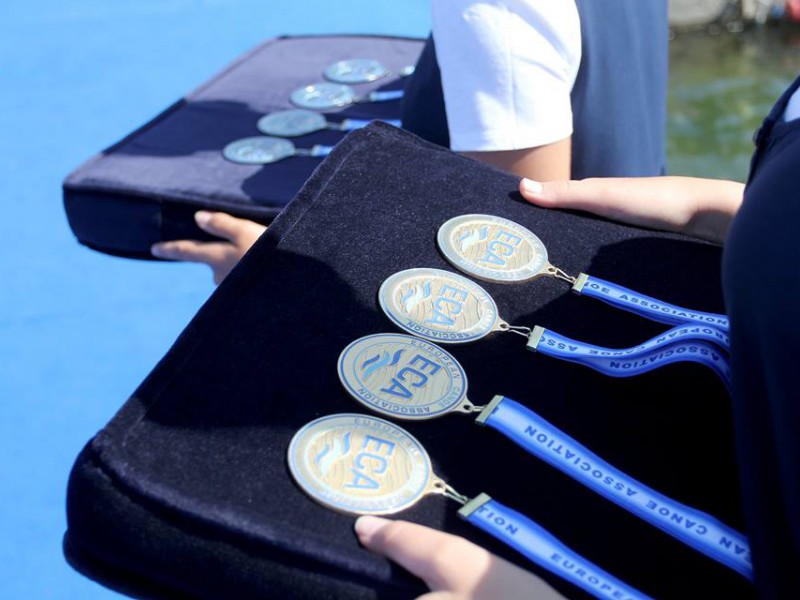 The first 14 sets of medals have been awarded to the fastest paddlers in 1000 metres finals