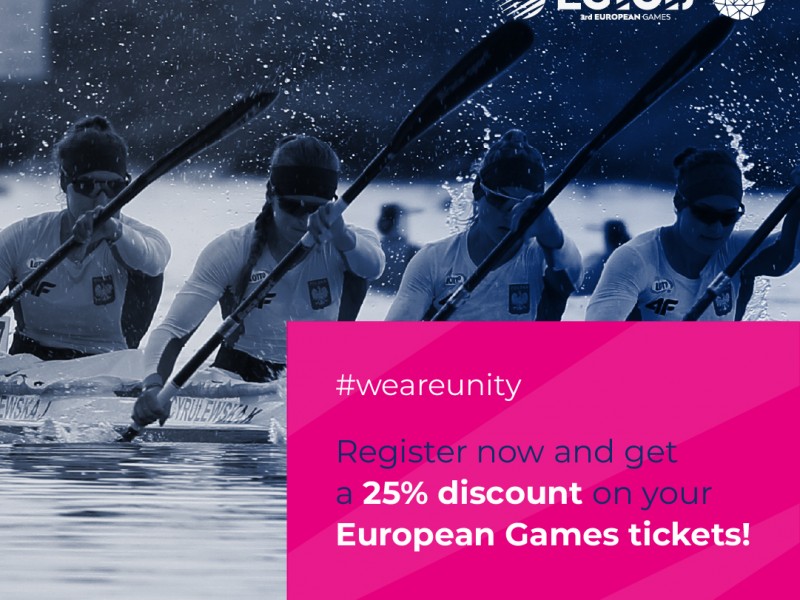 Get the tickets for the European Games 2023 with a discount 