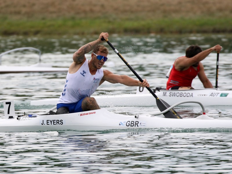 Paracanoeist Jack Eyers sets Europe's best time in VL3 heats in Munich 2022