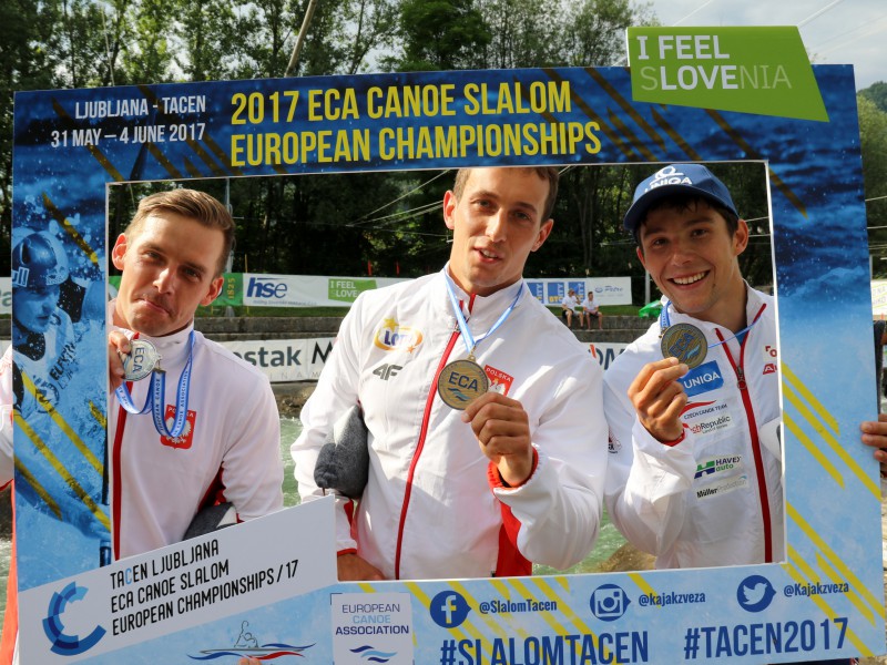Polish celebration at the Canoe Slalom European Championships in Ljubljana