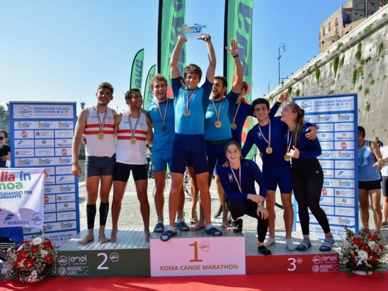 The first canoe marathon event in Rome was a success