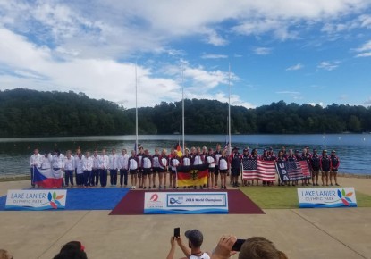 Germany, Hungary, Czech Republic, Italy, France and Switzerland celebrate medals at Dragon Boat World Championships