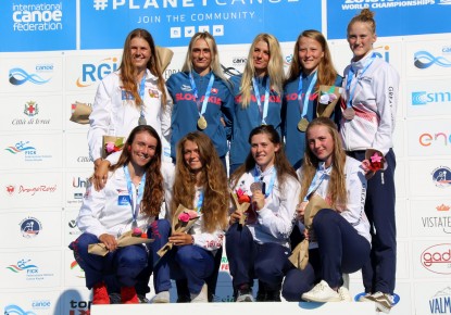 Young Czech slalomists at the top of the Canoe Slalom World Championships in Ivrea