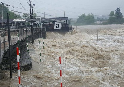 Floods brought concern to the organisers of the 2017 ECA Canoe Slalom European Championships in Tacen